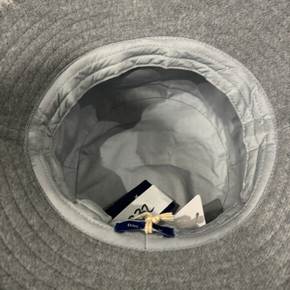 Hat attack NWT Frayed Edge Bucket Hat in light Grey in a Polyester/ Rayon blend. main image 6